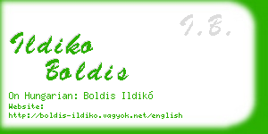ildiko boldis business card